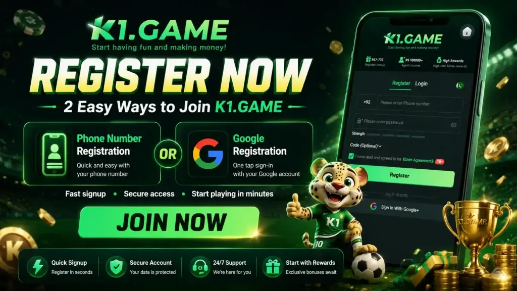 K1 Game Register Screen Showcase