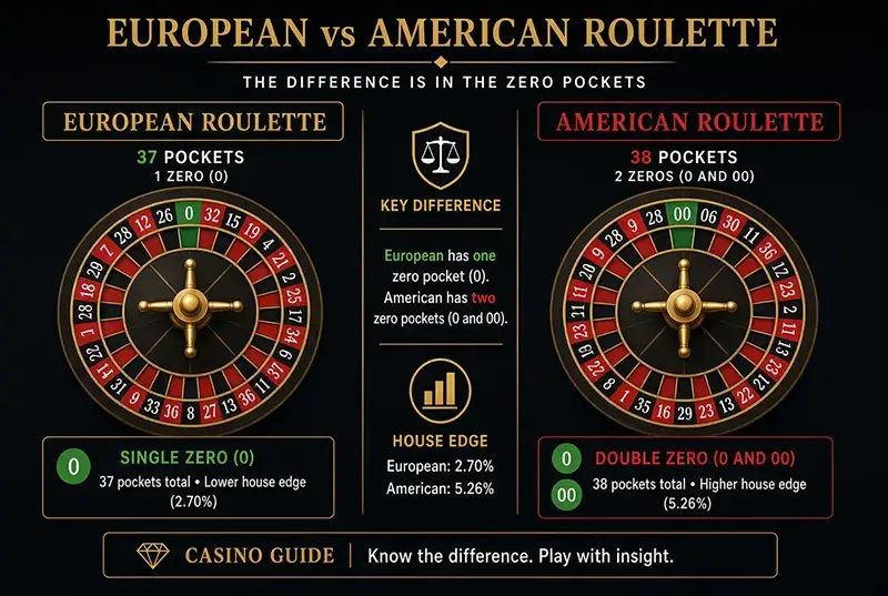 European vs American Roulette